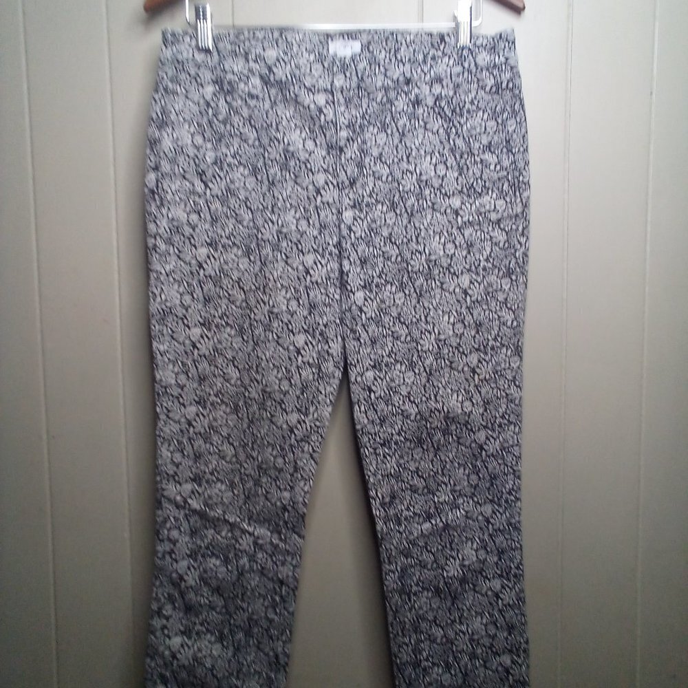 Ann Taylor Loft Pants 8 Cropped Zipper Pocket Ankle Floral - Picture 14 of 15